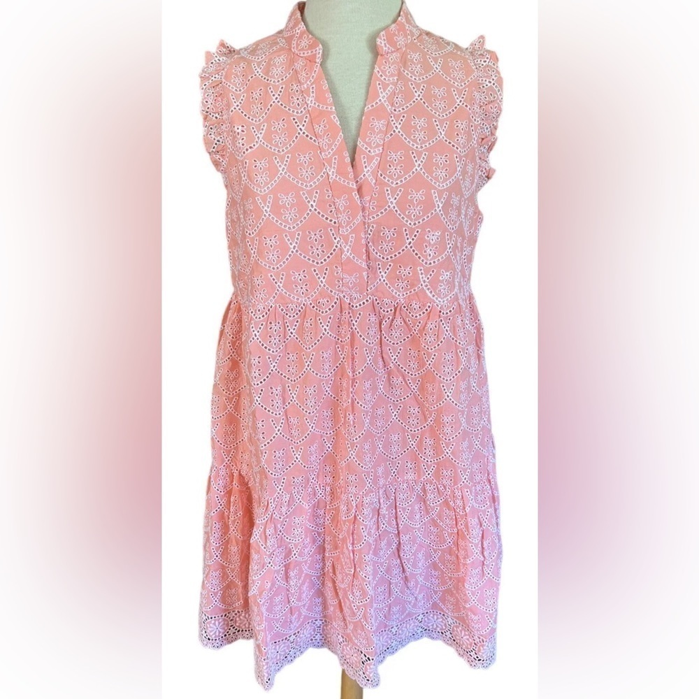 LILLY PULITZER Large Briela Peach Hyacinth Floral Arch Eyelet Dress - Picture 4 of 16